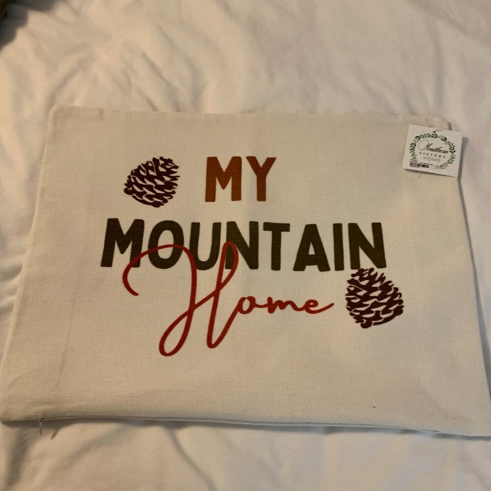 MY MOUNTAIN HOME PILLOW COVER NWT 14" X 19"